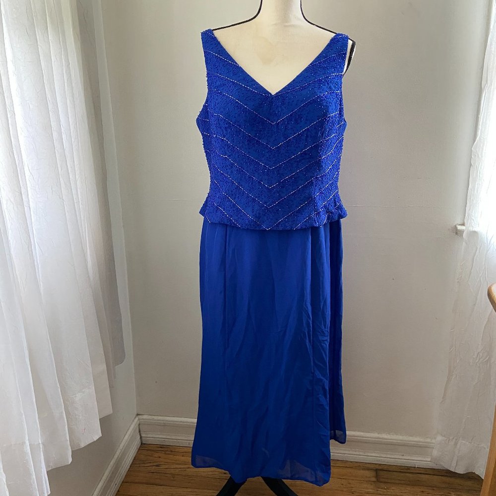 May Queen Beaded Blue Dress